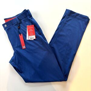 Redvanly NWT Pants Mens M Blue Bradley Trouser Chino Golf Tennis Pickleball $160